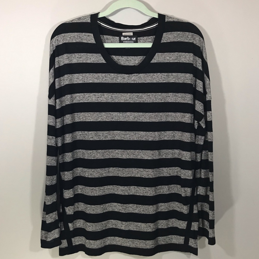 Barbour Long Sleeve Striped Motorcycle Tshirt